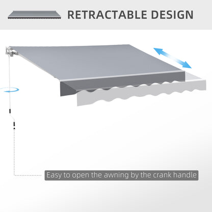 8' x 7' Retractable Awning, Patio Awnings, Sunshade Shelter with 280g/m² UV &; Water-Resistant Fabric and Aluminum Frame for Deck, Balcony, Yard, Grey Deck Awnings   at Gallery Canada