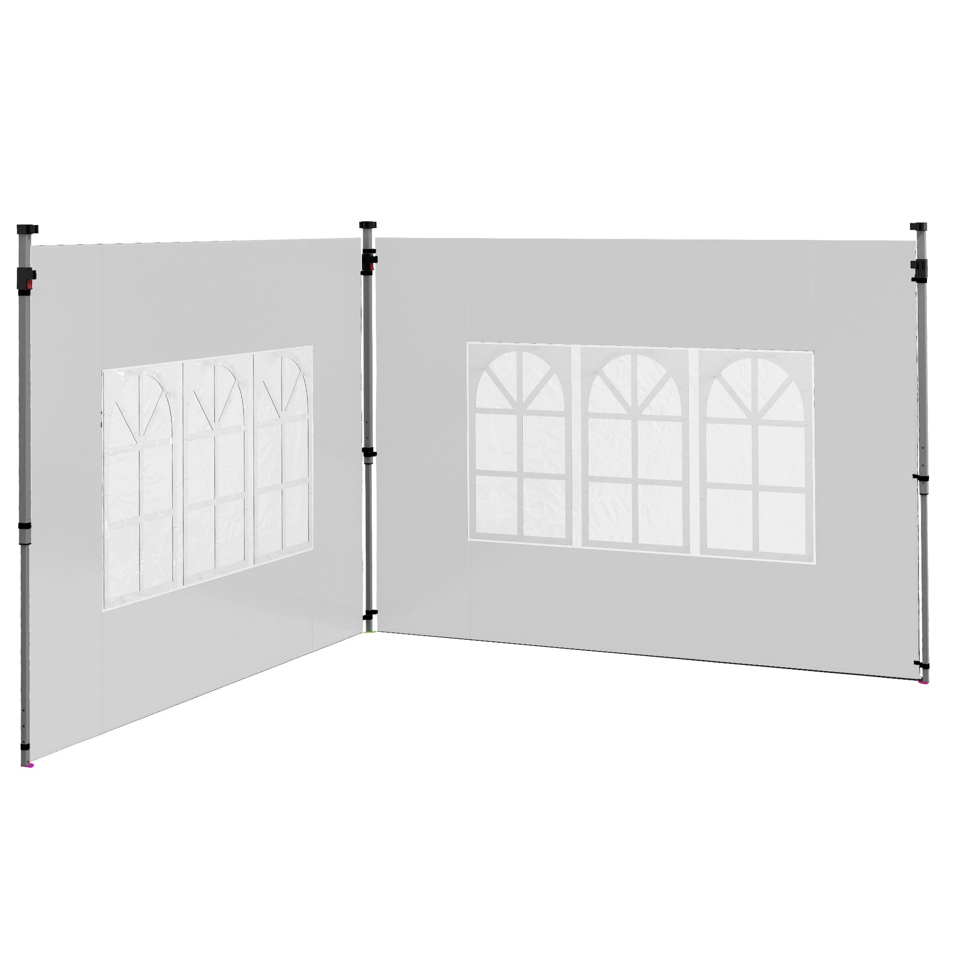 Side Panels, Sidewalls Replacement with Window for 9.8' x 9.8' or 9.8' x 13.1' Pop Up Canopy, 2 Pack, White Gazebo Canopy Replacement White  at Gallery Canada