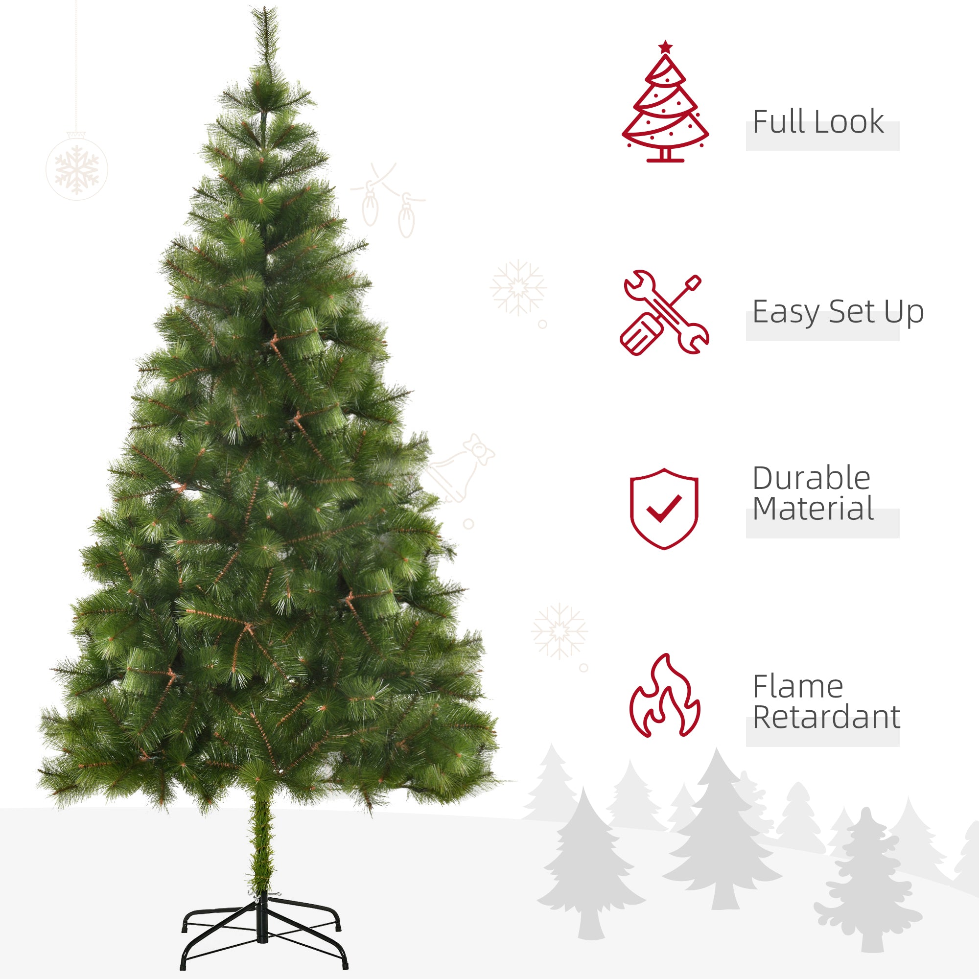 6.8 FT Christmas Tree Artificial Pine Tree Christmas Decoration 505 Branches Artificial Christmas Trees   at Gallery Canada