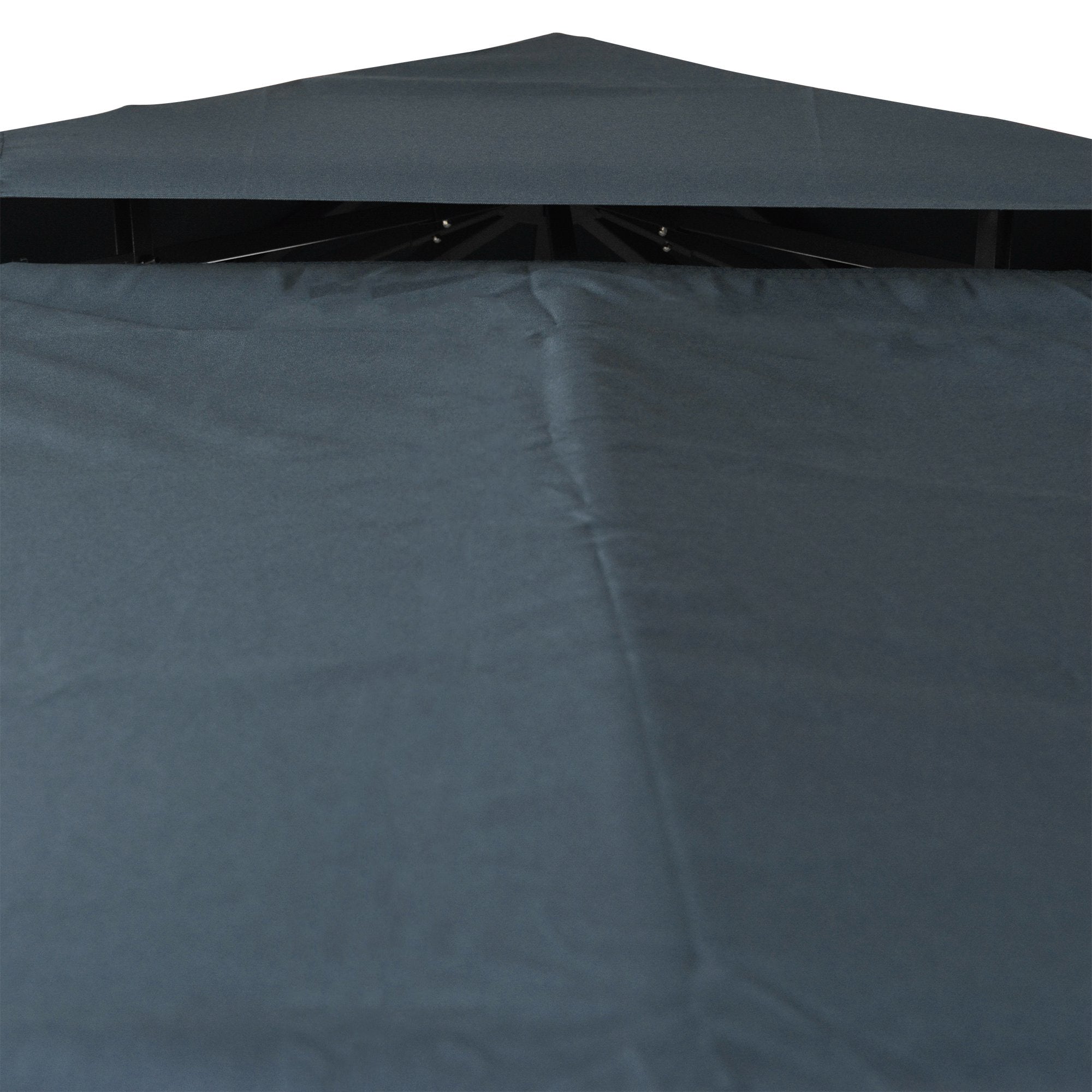 9.8' x 9.8' Square 2-Tier Gazebo Canopy Replacement Top Cover Outdoor Garden Sun Shade, Charcoal Grey Gazebo Canopy Replacement   at Gallery Canada